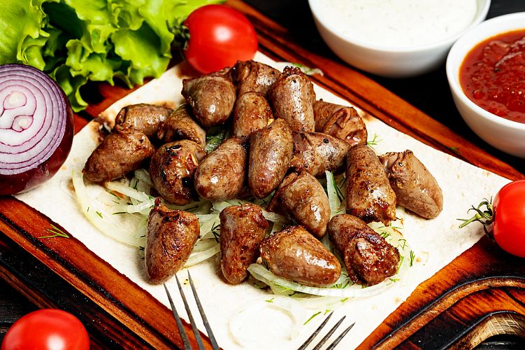 Шашлык из куриных сердец